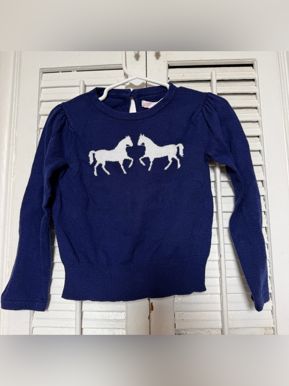 Girls Navy Horse Knit Sweater Top Janie and Jack
